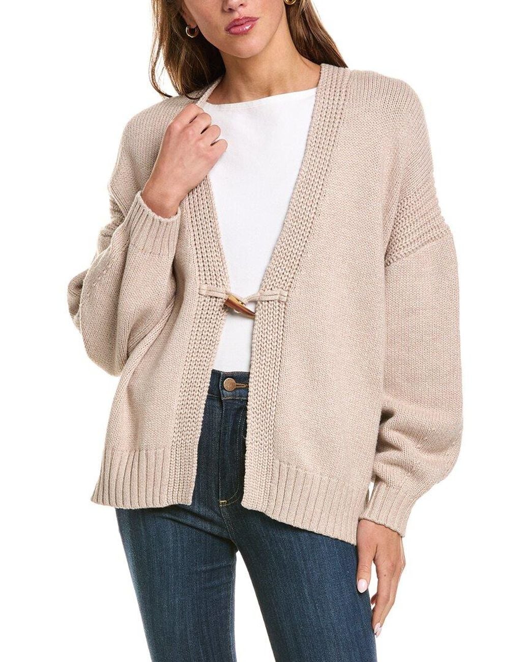 525 America Natural Toggle Front Cardigan