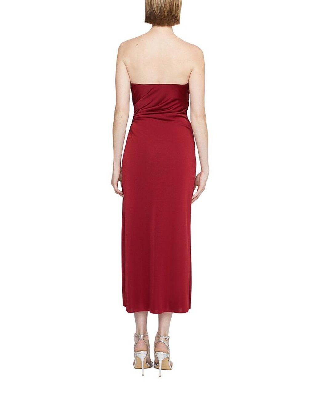 Halston Heritage Red Nadia Midi Dress