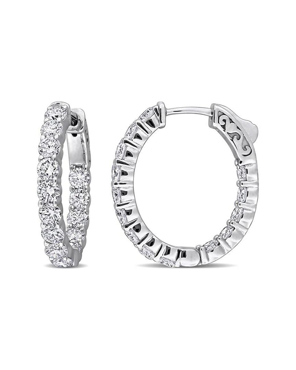 Lab Grown Diamonds Metallic Created Forever 14K 3.08 Ct. Tw. Lab-Grown Diamond Hoop Earrings