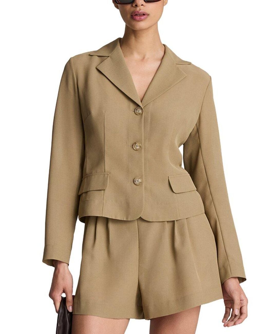 Kenneth Cole Natural Transparent Notch Collar Jacket