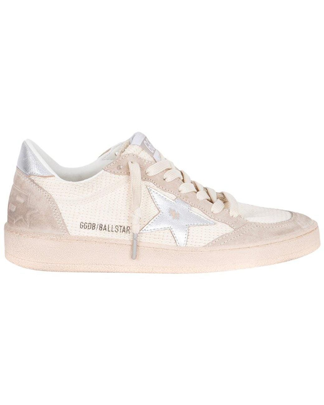 Golden Goose Deluxe Brand Natural Ball Star Suede & Mesh Sneaker