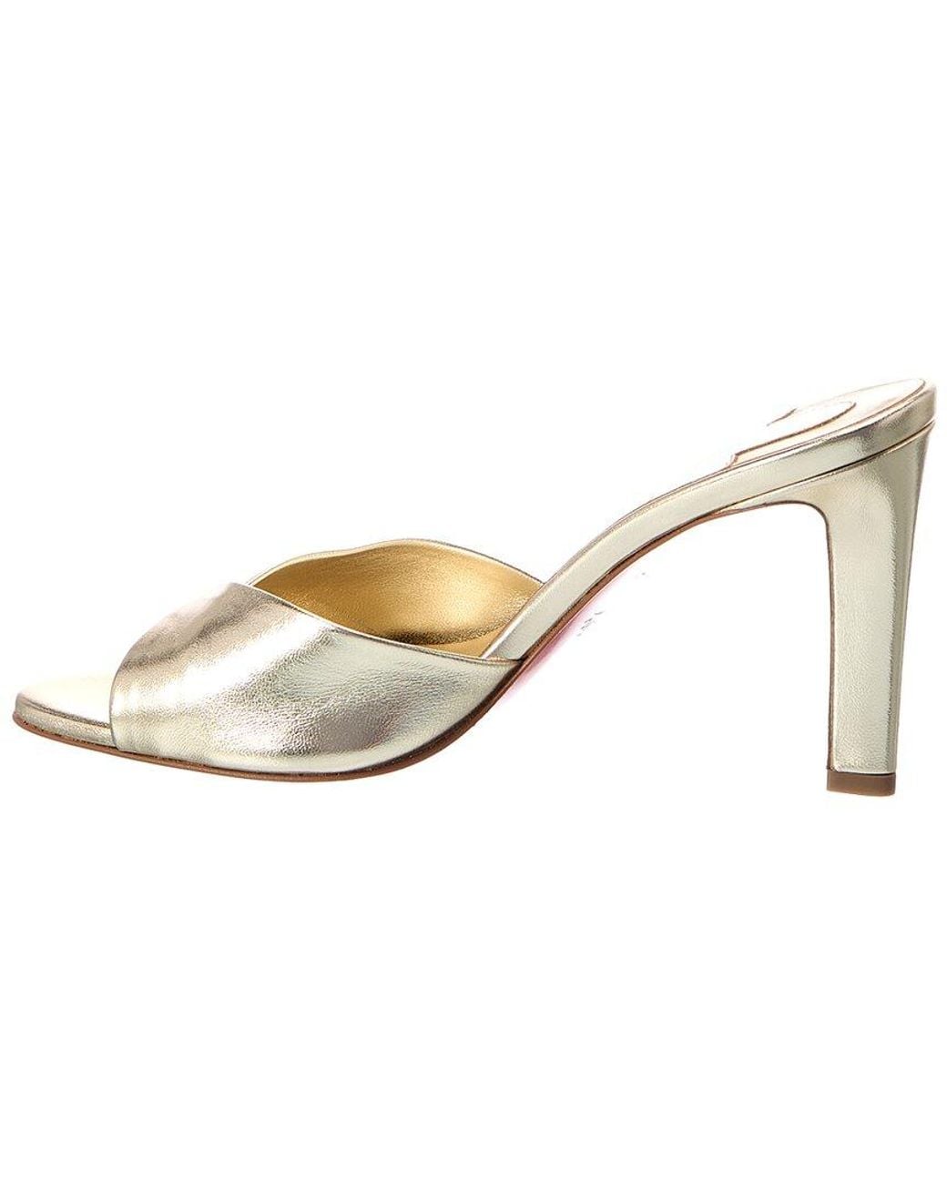 Christian Louboutin Metallic Fanny Slide 85 Leather Sandal