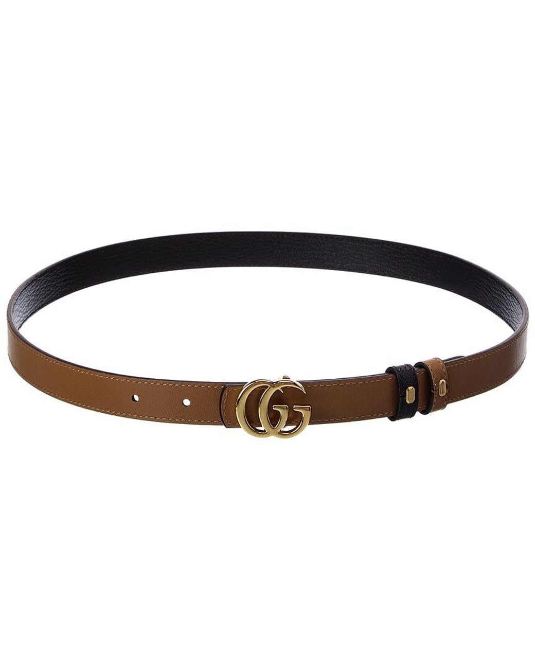 Gucci Brown Gg Marmont Reversible Leather Belt