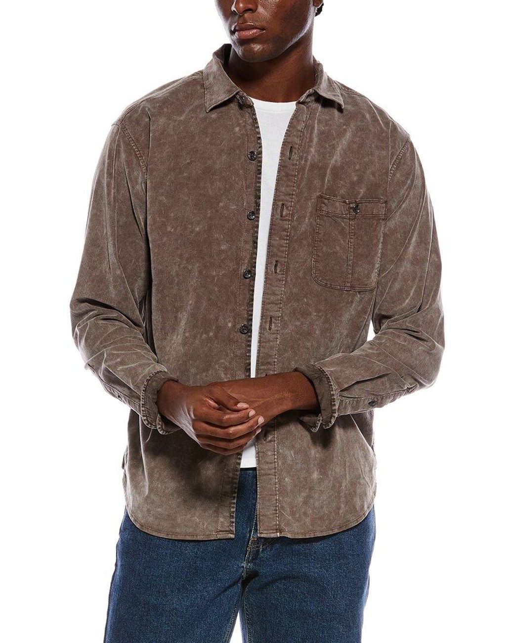 Tommy Bahama Brown Coastline Cord Sun Fade Shirt for men