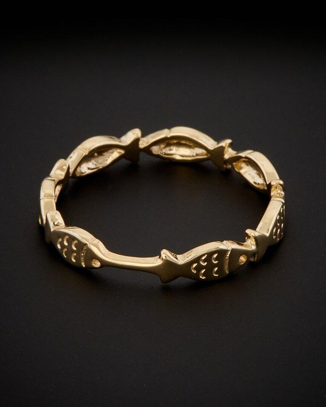 Italian Gold Black 14k Fish Ring