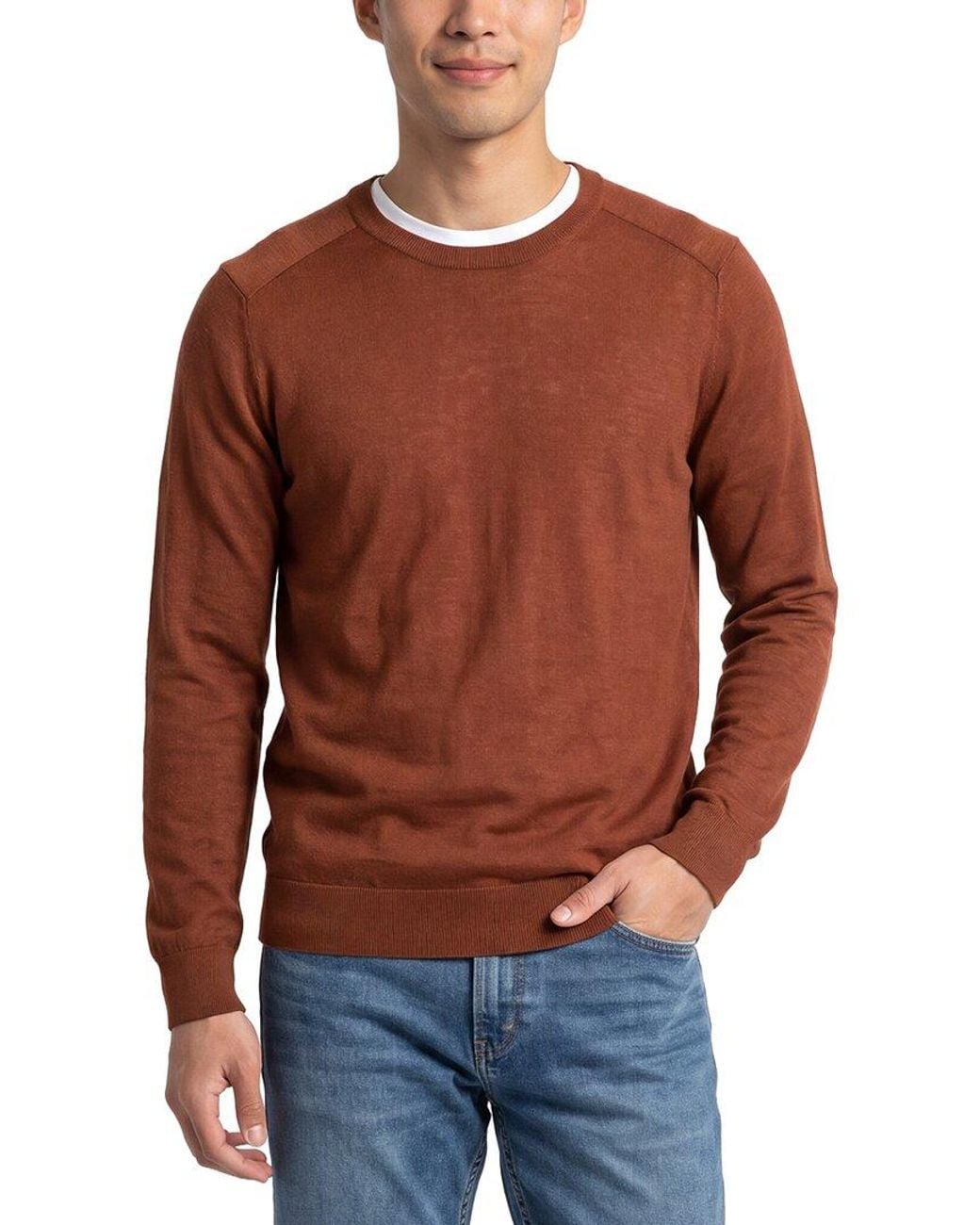 Raffi Red Jersey Crewneck Sweater for men