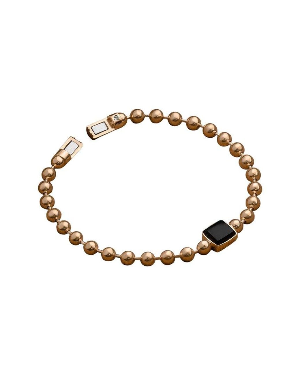 Karma and Luck Metallic 18K Plated Onyx Magnetic Bracelet
