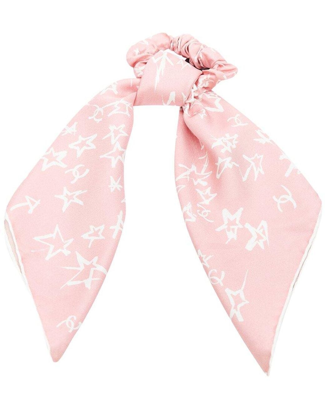 Chanel Pink 2022 Silk Logo Hair Ribbon (Authentic Pre-Loved)