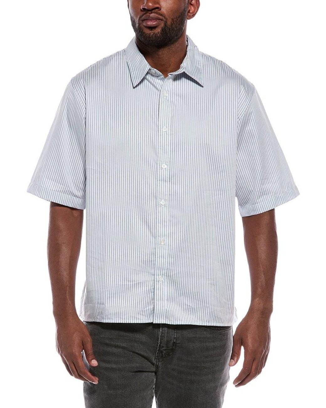 ATM White Striped Poplin Shirt for men