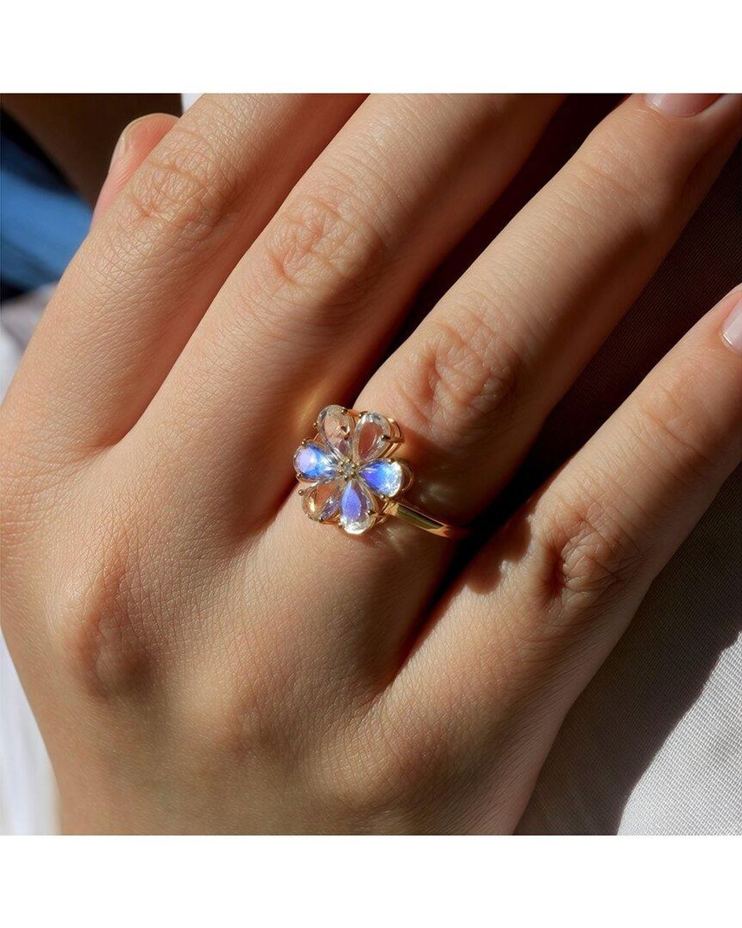 Kai Fine Jewelry Blue 14K 2.22 Ct. Tw. Diamond & Moonstone Cocktail Ring