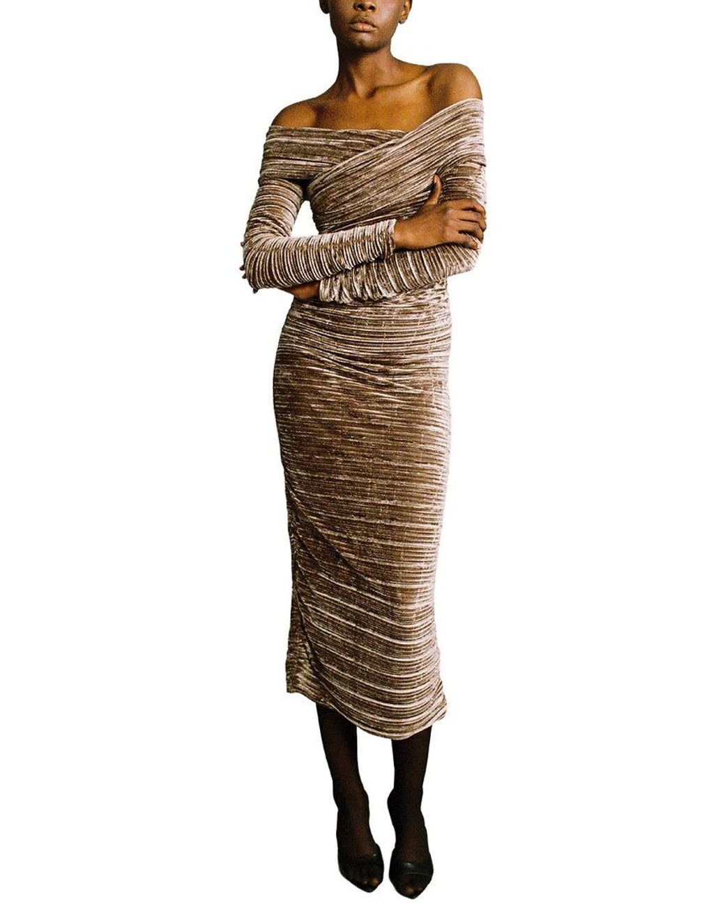 Sabina Musayev Brown Delphinus Midi Dress