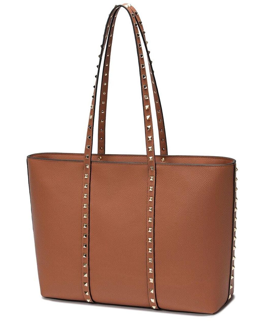 Tiffany & Fred Paris Brown Studded Leather Tote