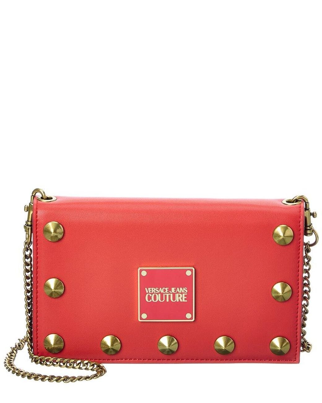Versace Jeans Couture Leather Wallet On Chain in Red Lyst
