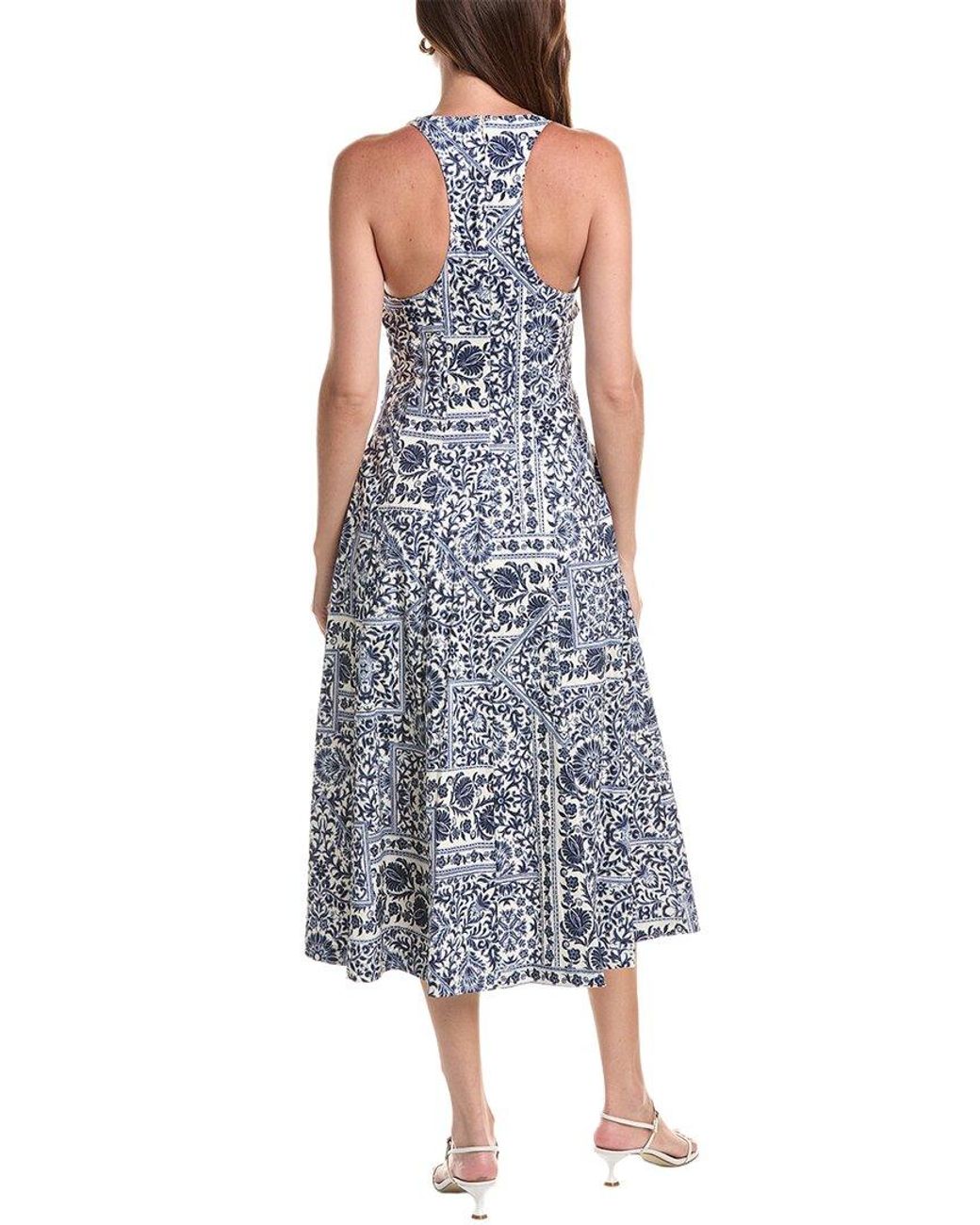 Avec Les Filles Blue Racer Paneled Midi Dress