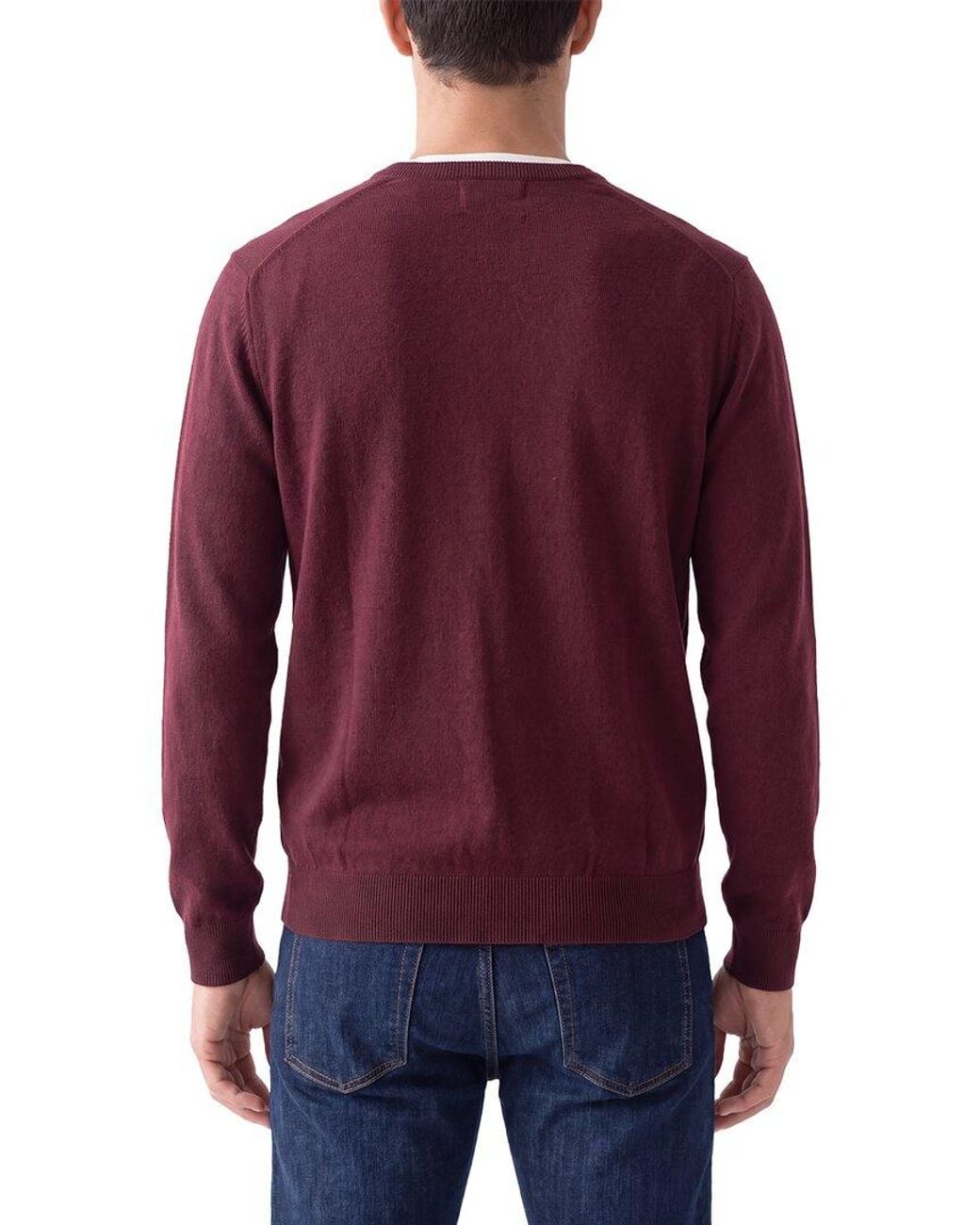 N.Peal Cashmere Red Burlington Cashmere V-Neck Sweater for men