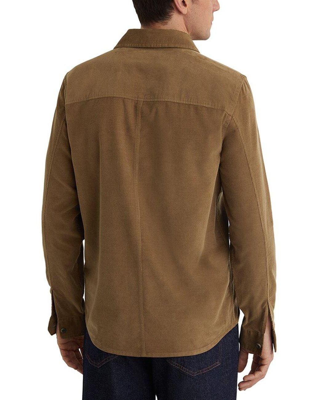 Reiss Brown Kai Cord Overshirt Casual Shirt for men