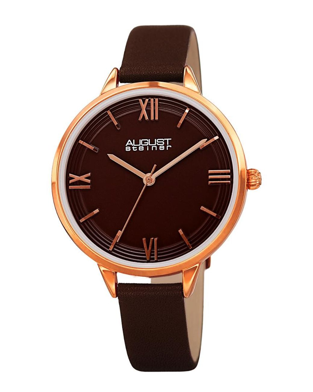August Steiner Multicolor Leather Watch
