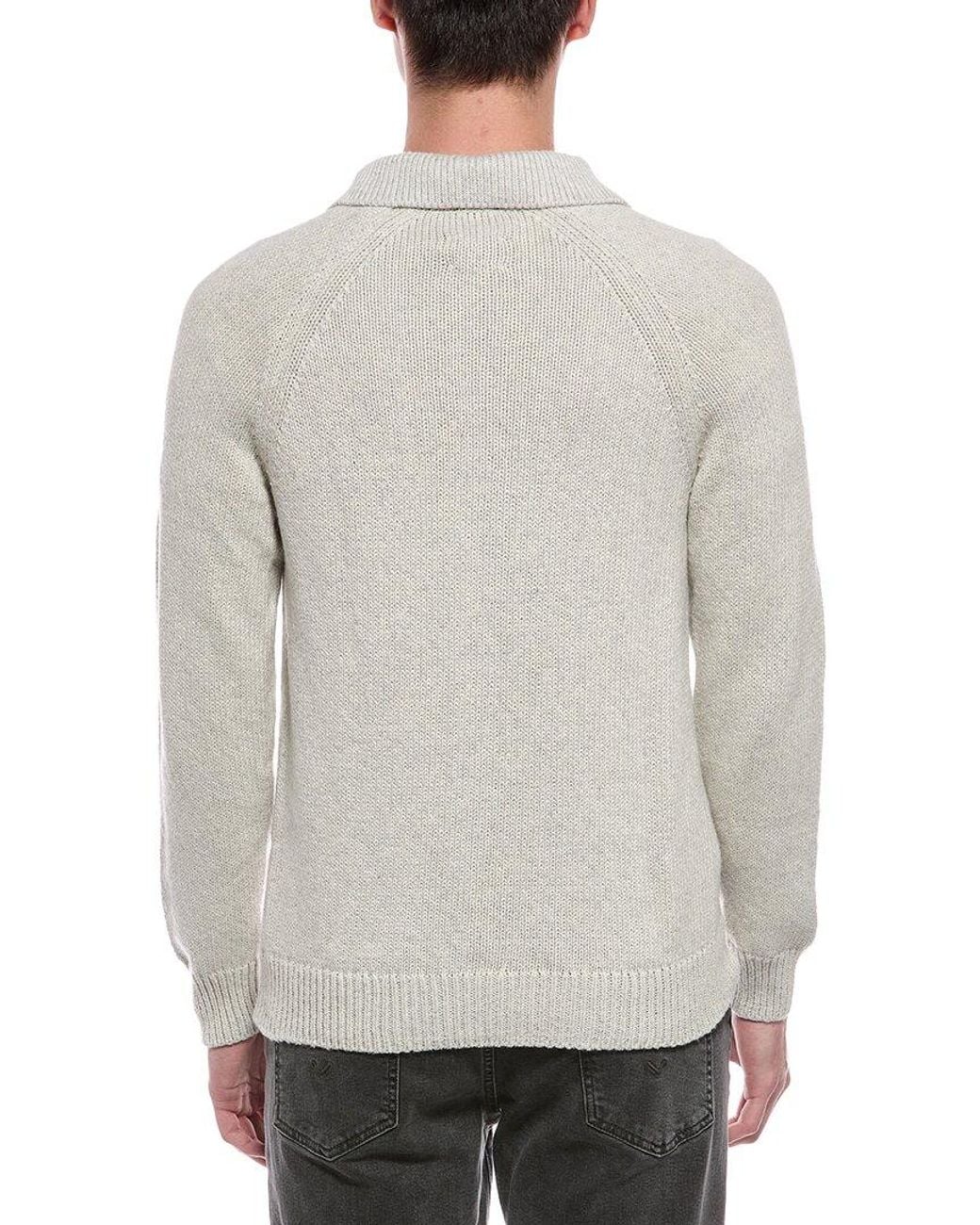 Faherty Brand Gray Heirloom Polo Sweater for men