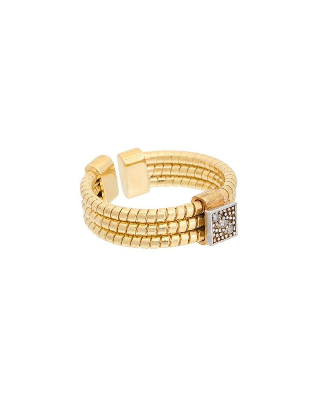 Meshmerise Metallic 18k Over Silver 0.04 Ct. Tw. Diamond Ring