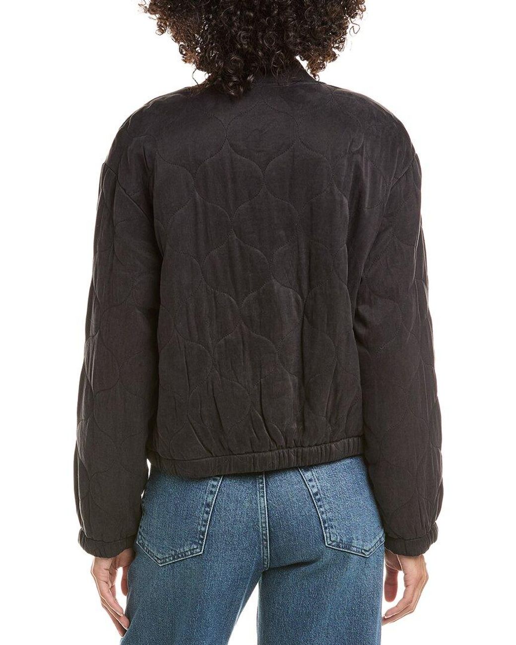 Bella Dahl Gray Wynter Quilted Bomber Jacket