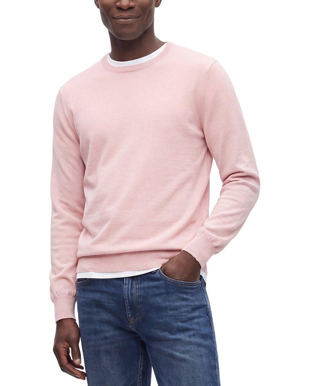 Gran Sasso Pink Wool Crewneck Sweater for men