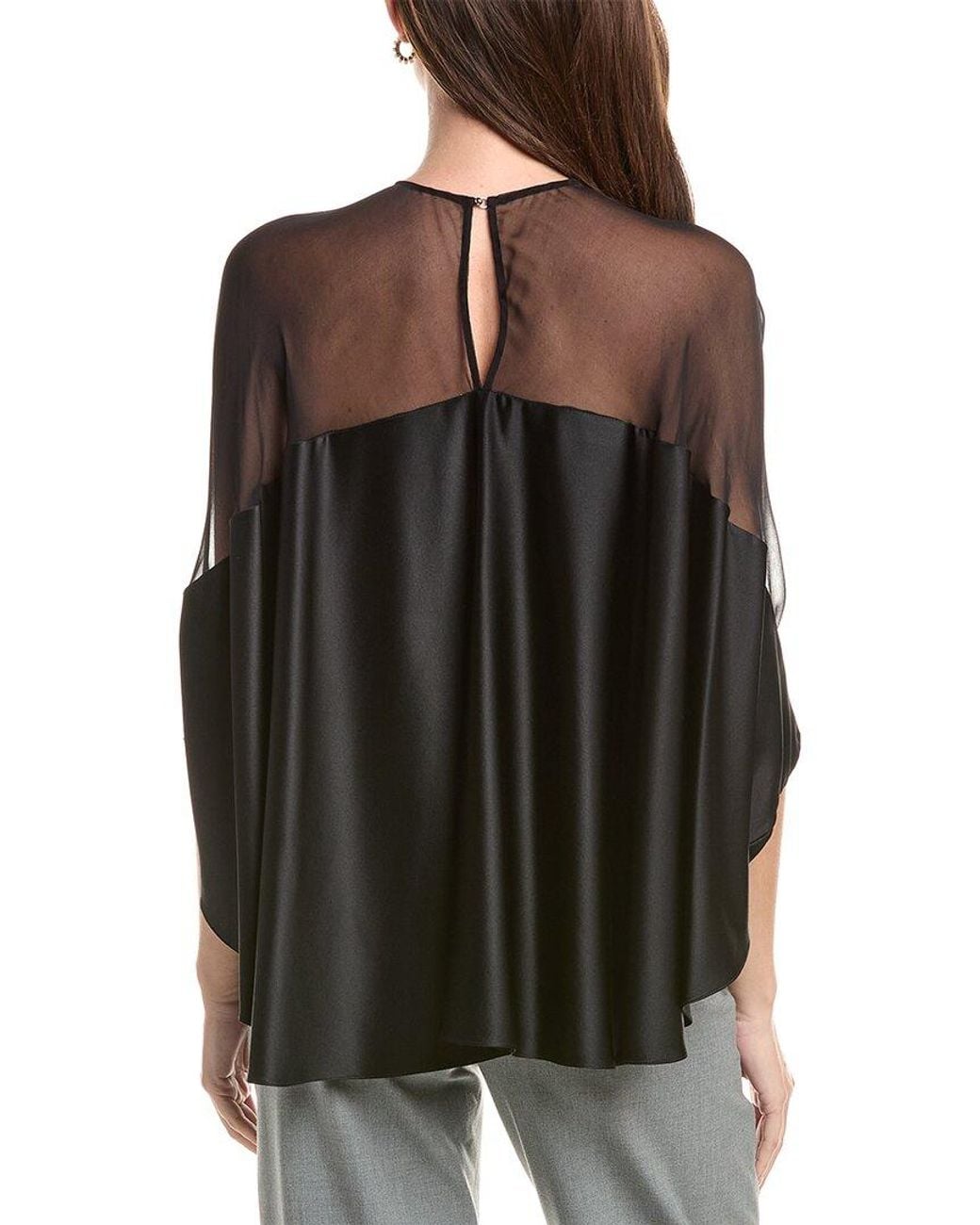 Adam Lippes Black Apollo Silk Top
