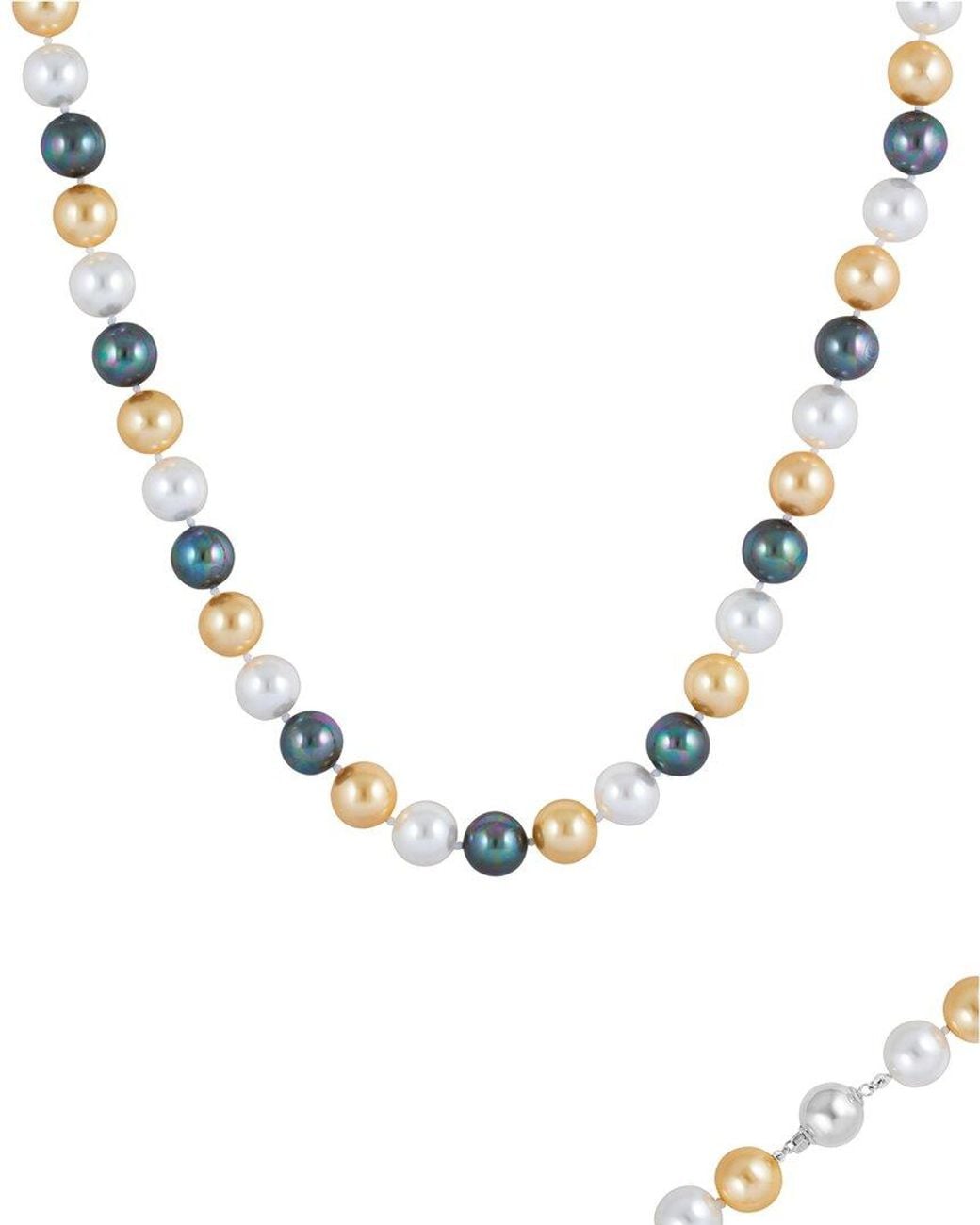 Splendid Metallic 12Mm Pearl Plated Necklace