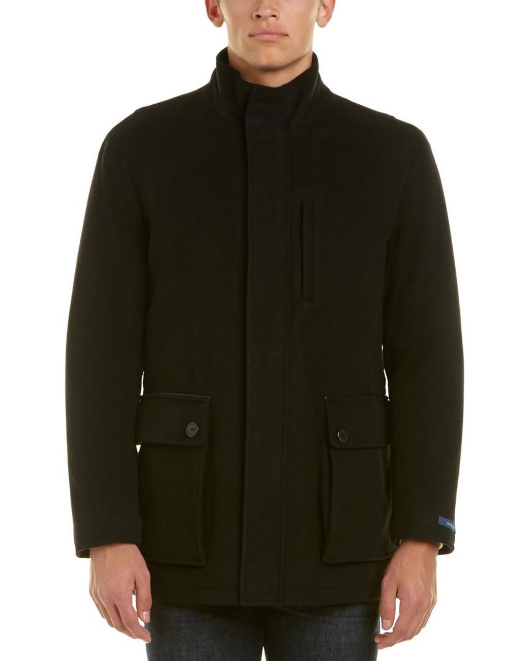 Cole Haan Wool & Cashmere-blend Coat in Black for Men - Lyst