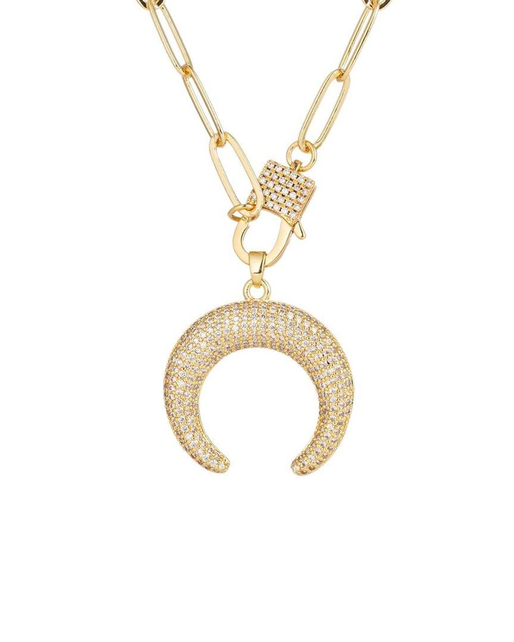 Eye Candy LA Metallic The Luxe Collection Cz Paperclip Pendant Necklace