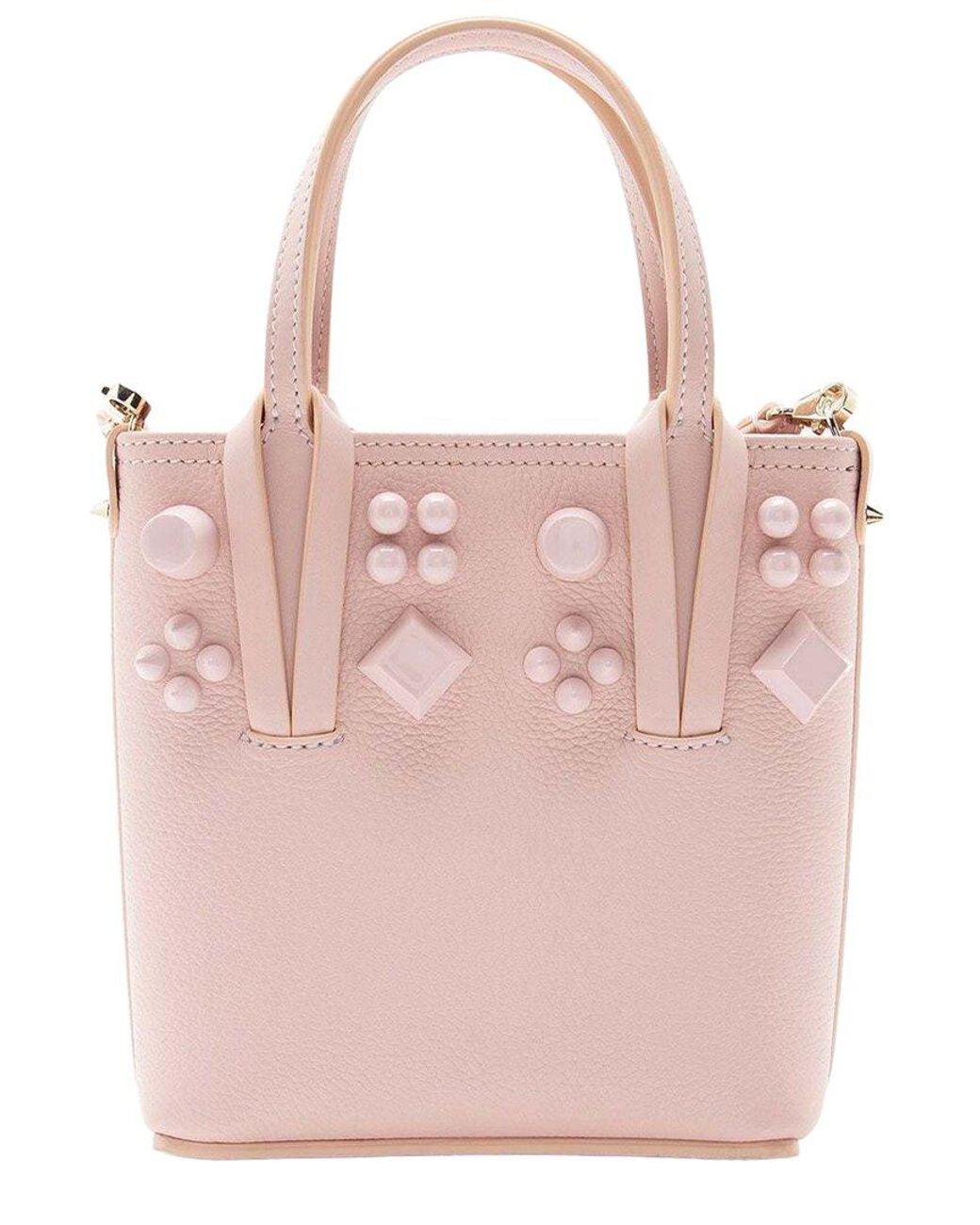 Christian Louboutin Pink Empire Spike Cabata N/s Mini Tote (authentic Pre-loved)