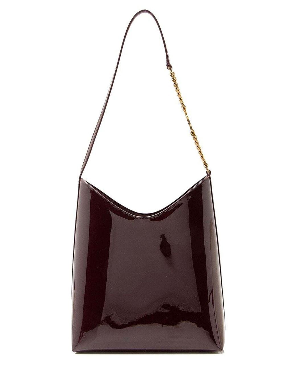 Saint Laurent Purple Patent Leather Rendez-vouz Medium Hobo (authentic Pre-loved)