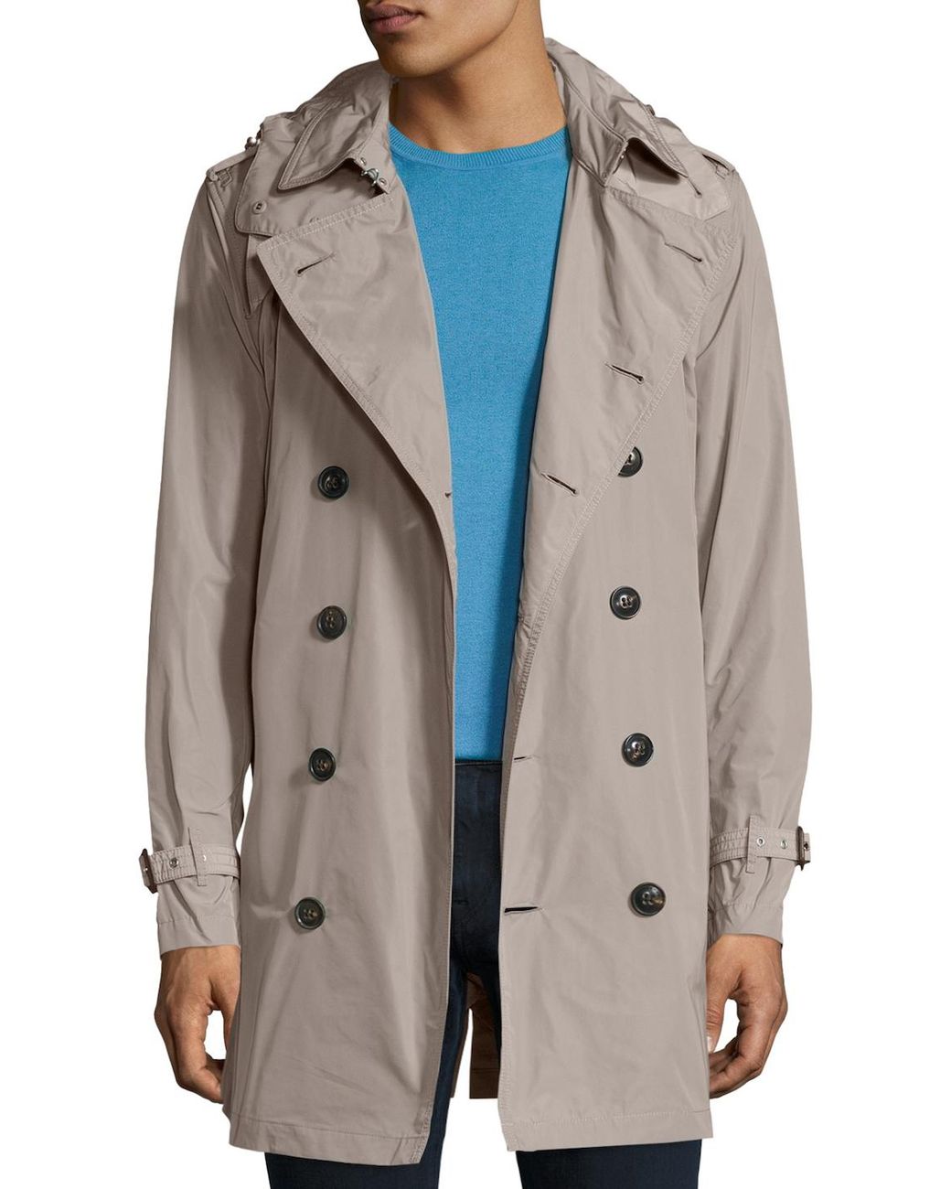 Burberry Brit Cotton Delsworth Hooded Trench Coat in Beige (Natural) for Men  | Lyst