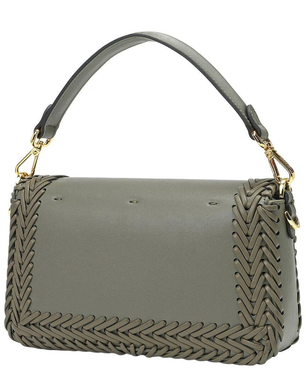 Tiffany & Fred Paris Metallic Italian Leather Hand-Woven Shoulder Bag