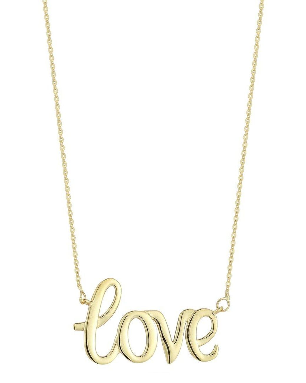 Ember Fine Jewelry Metallic 14k Script Love Necklace