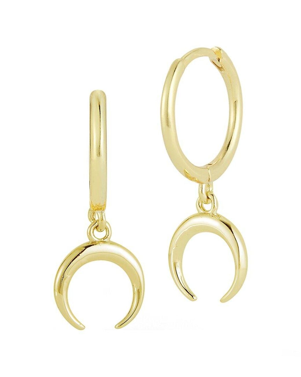 Glaze Jewelry Metallic Silver Horn Huggie Earrings