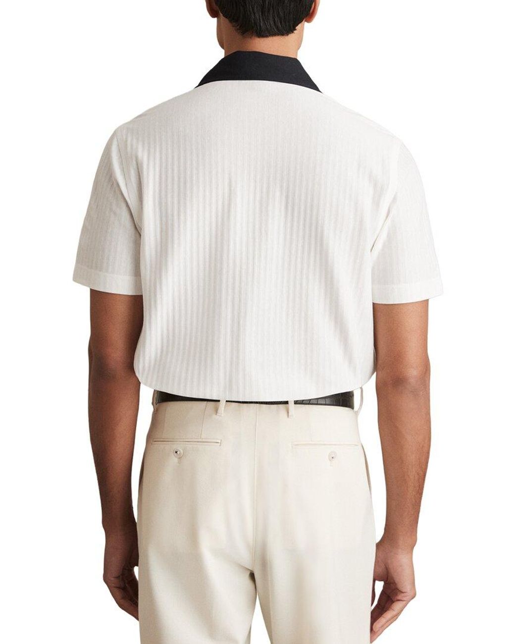 Reiss White Aster Textured Color Shirt for men