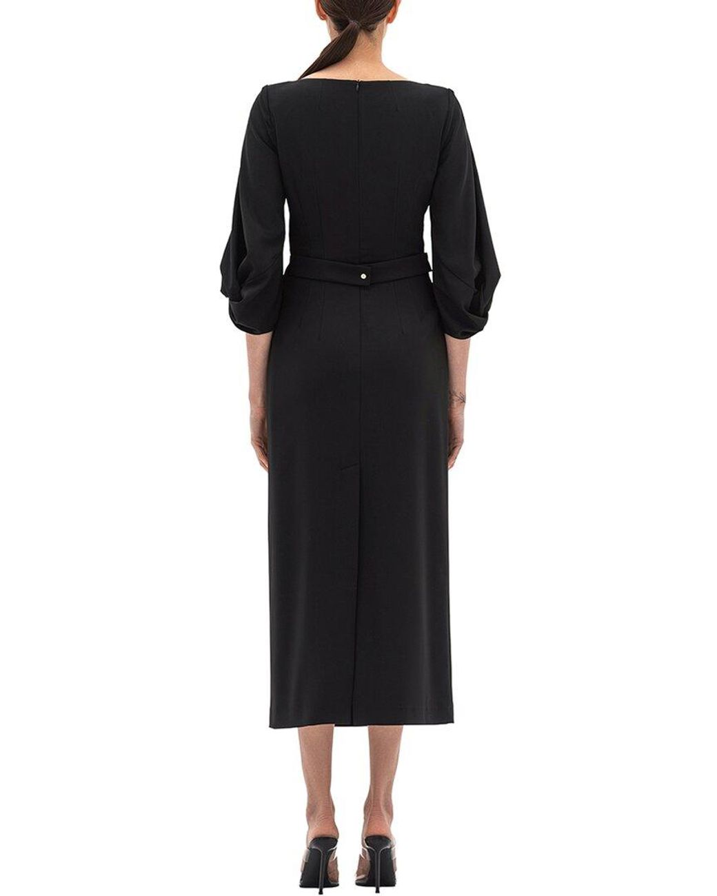 BGL Black Wool-Blend Midi Dress