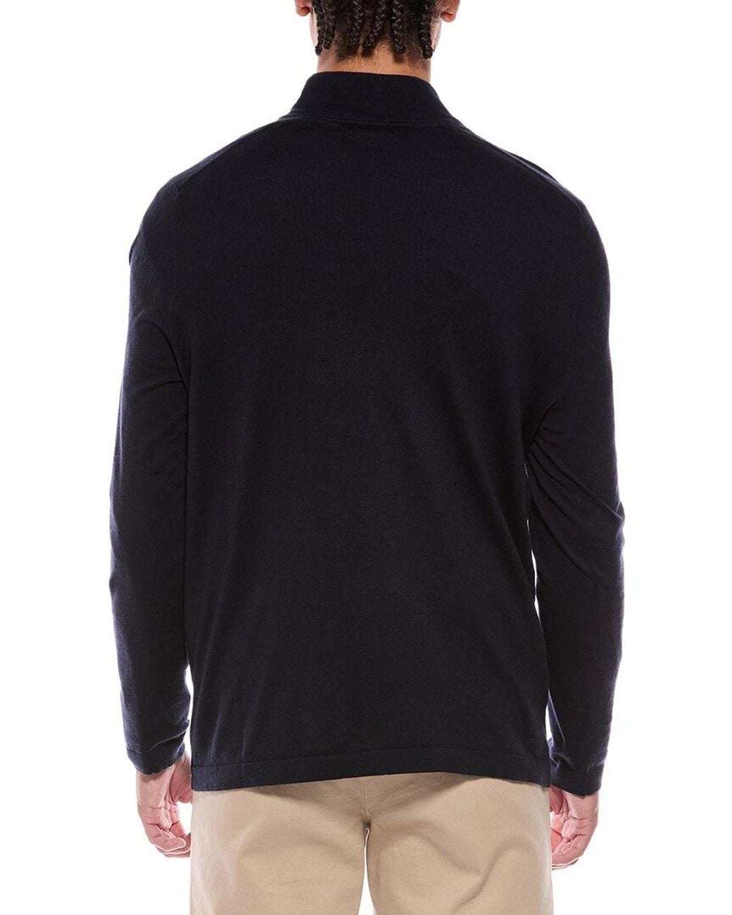 N.Peal Cashmere Blue Salcombe Cashmere-Blend 1/2-Zip Sweater for men