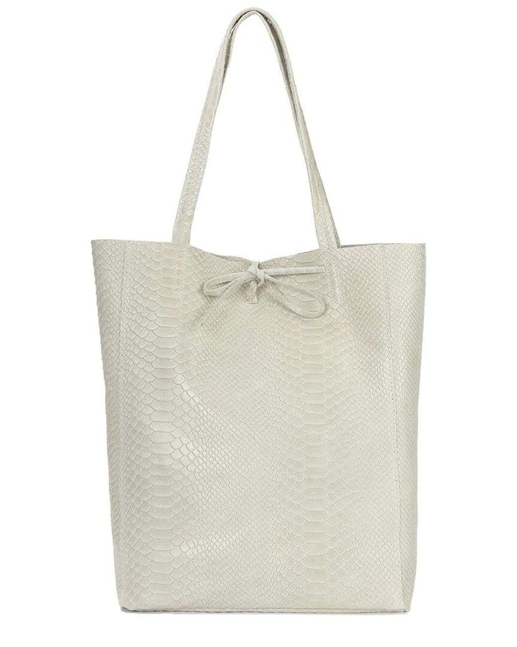 Tiffany & Fred Paris Natural Embossed Leather Tote