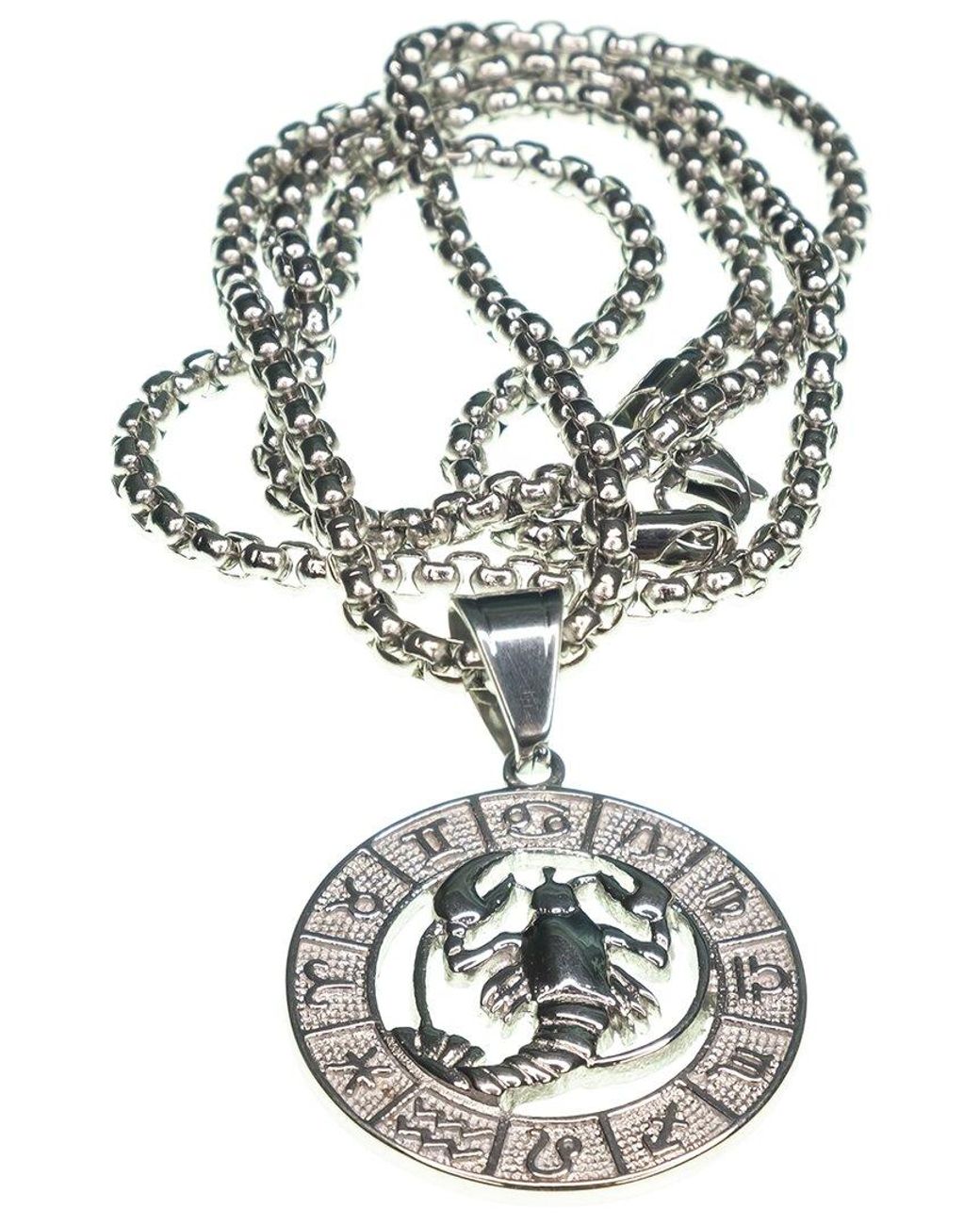 jean claude Metallic Dell Arte Stainless Steel Cancer Pendant Necklace for men