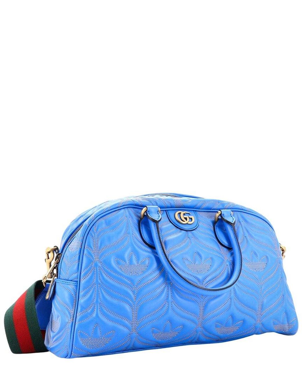 Gucci Blue Quilted Leather Ltd. Ed. Adidas Duffle, Never Carried (Authentic Pre-Loved)