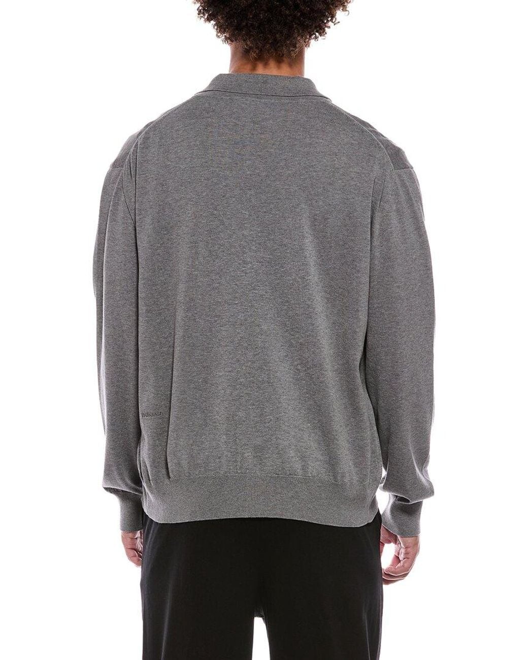 PANGAIA Gray Polo Sweater for men
