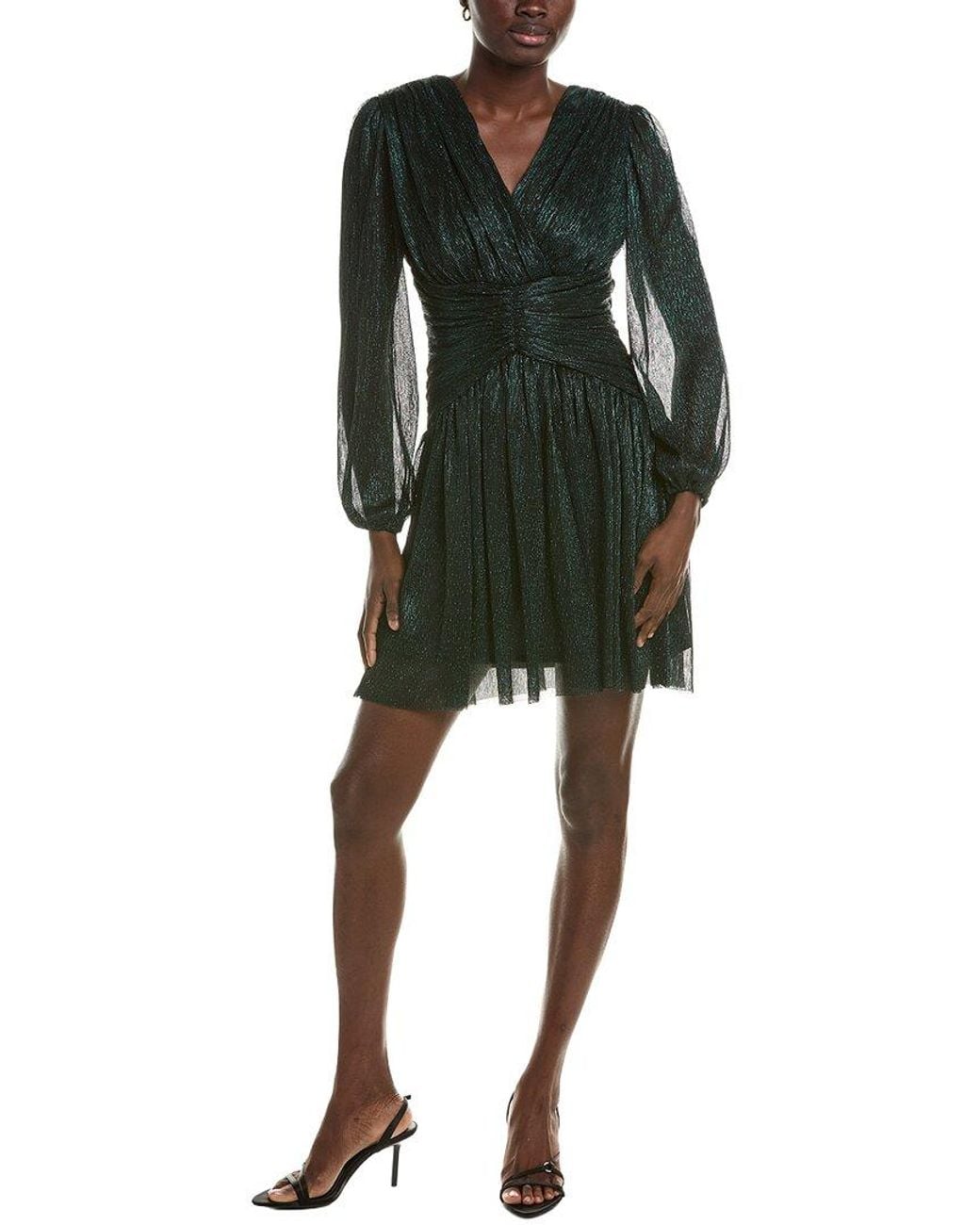Maison Tara Black Long Sleeve Mini Dress