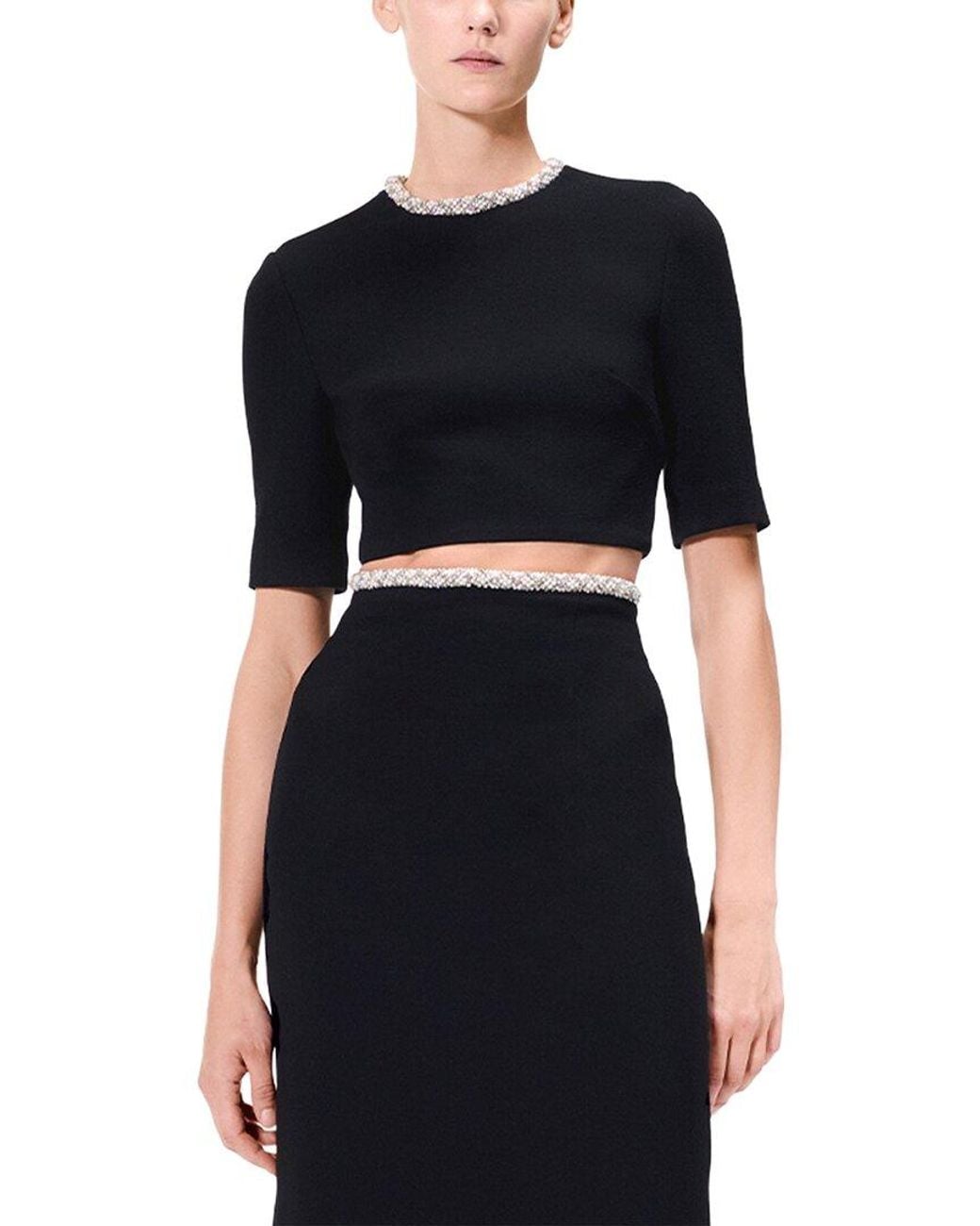 Adam Lippes Black Jane Wool Top