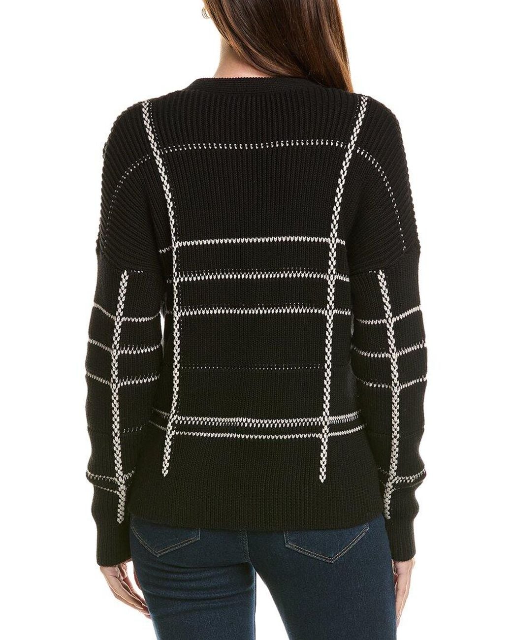 Autumn Cashmere Black Plaid Shaker Cardigan