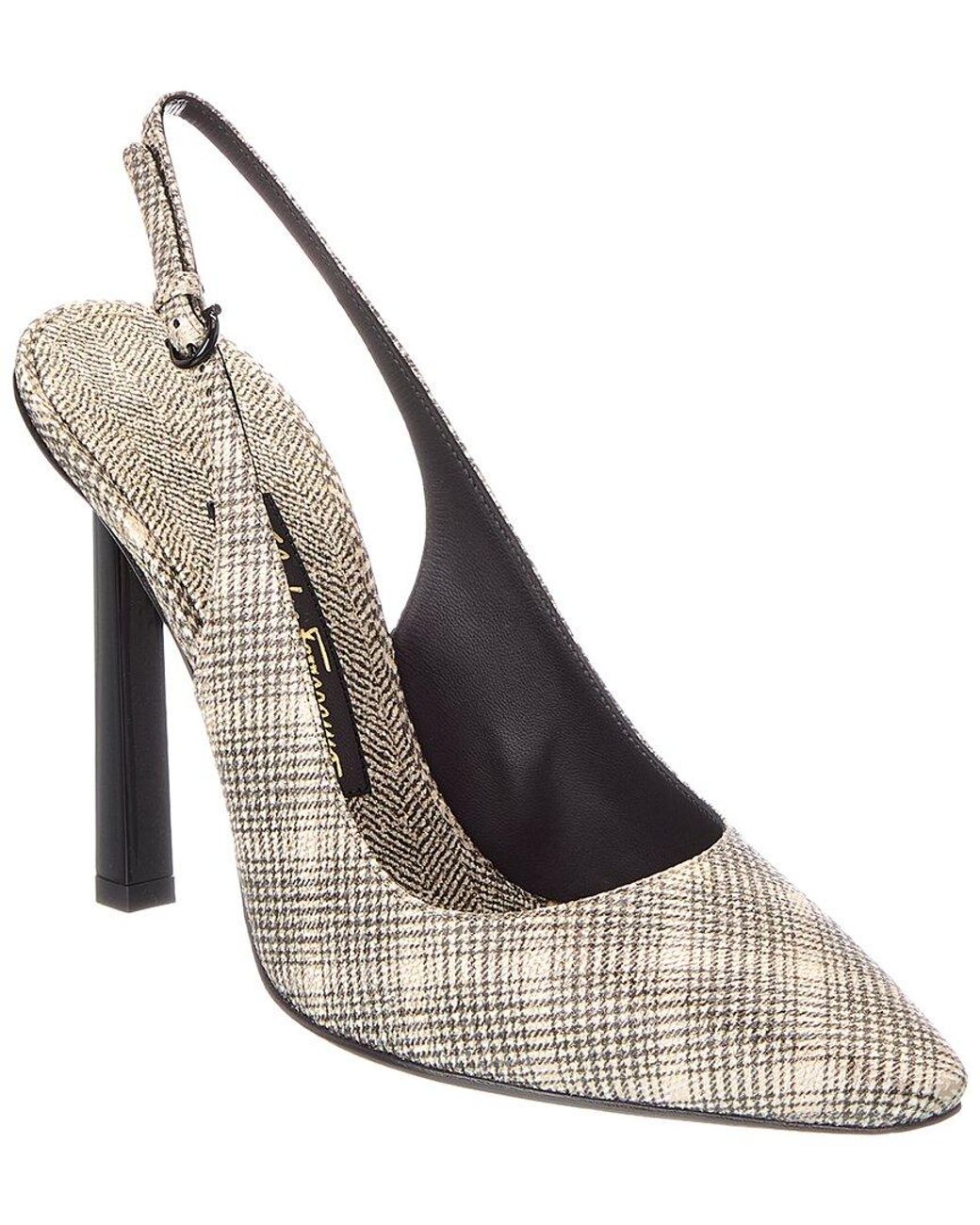 Ferragamo Metallic Jessie Leather Pump