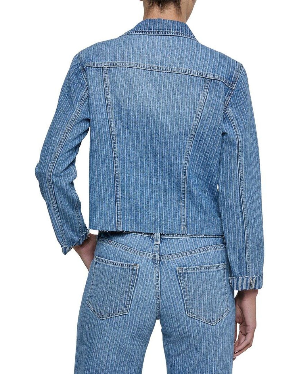 L'Agence Blue Janelle Slim Raw Jacket