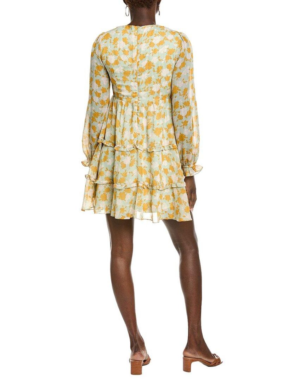 Marion Yellow Print Midi Dress