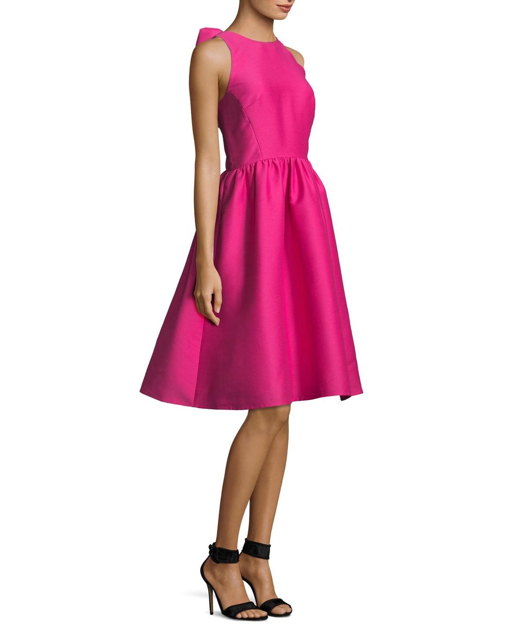 Kate Spade Bow Back Fit And Flare Dress in Pink | Lyst
