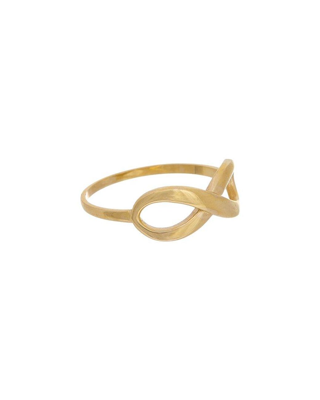 Italian Gold White 10K Infinity Ring